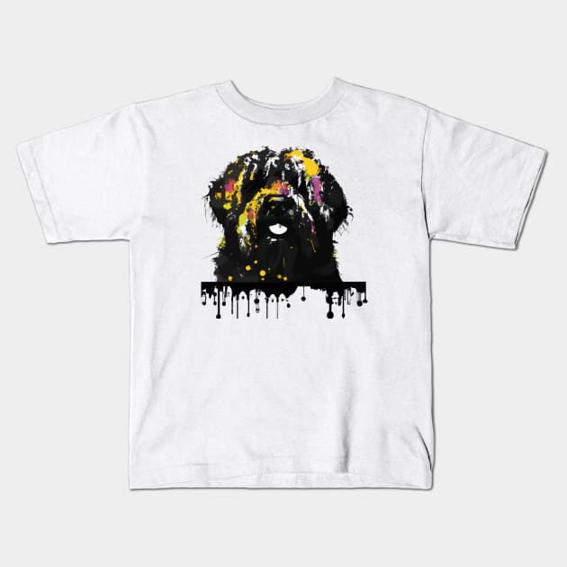 Black Russian Terrier Dog Kids T-Shirt by Furrban